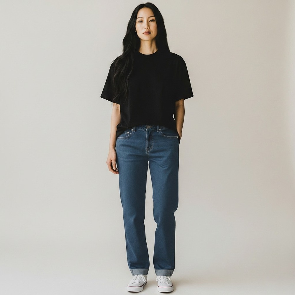 Levis 505 Straight Leg Jeans Womens Medium Wash Blue Denim Pants